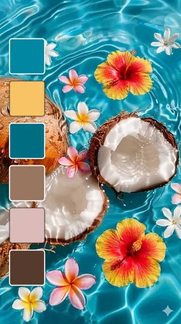 Tropical oasis color palette pin