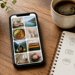 Person planning travel on laptop with Pinterest board open
