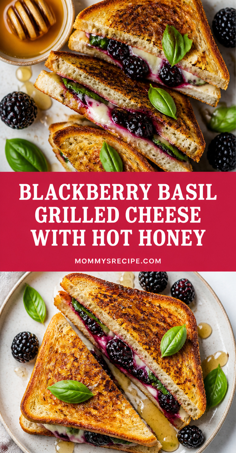 Blackberry basil grilled cheese with hot honey pin