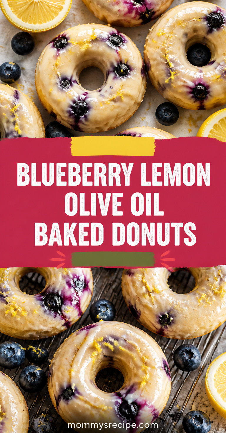 Blueberry lemon olive oil baked donuts pin
