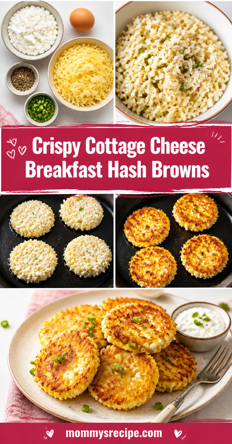Crispy cottage cheese breakfast hash browns pin