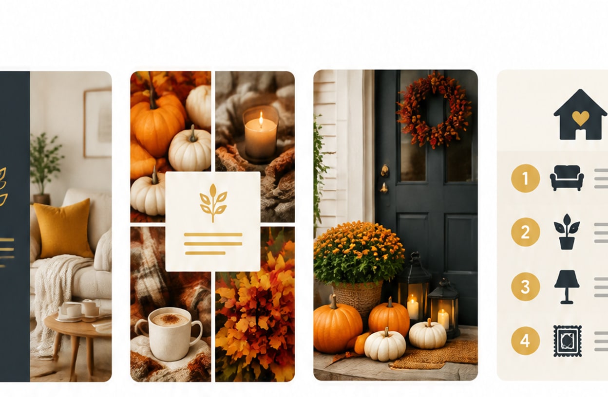 Four different high-converting Pinterest pin design formats for home decor.
